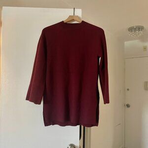 Ann Taylor Burgundy Side Vents Knit Tunic M